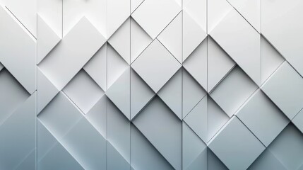 Poster - Minimalist White Diamond Geometric Background 3D Illustration