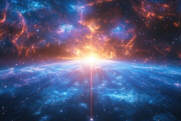 Wall Mural - warping through the cosmic tunnel of energy and light