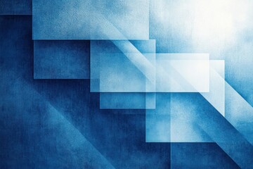 Aufkleber - Blue Abstract Geometric Shapes Background with Modern Minimalist Design and Soft Lighting