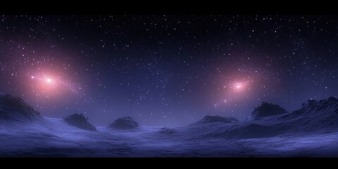 Wall Mural - Nebula and Stars Cosmic Scene in Vast Starry Sky Digital Art
