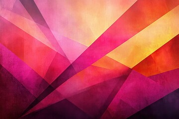Poster - Abstract Geometric Background with Pink and Orange Textures, Triangles and Bright Colors in Modern Design