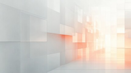 Poster - Minimalist Layered Translucent Squares Background with Soft Natural Light