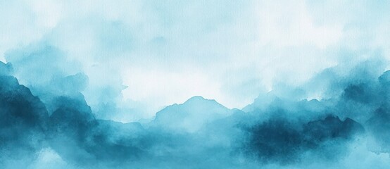 Poster - Abstract Watercolor Background in Aqua Blue and White with Cloudy Texture and Soft Lighting