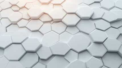 Leinwandbilder - Minimalist White Hexagon Design with Ambient Lighting and Copy Space