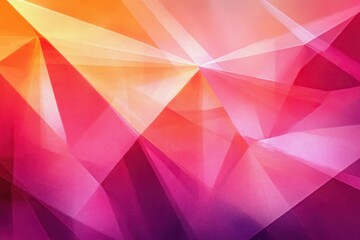 Poster - Abstract Geometric Background in Pink and Orange with Layered Triangles and Textured Pattern for Modern Design