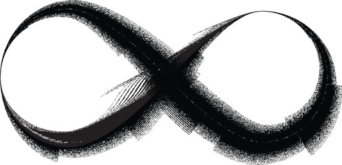 Wall Mural - infinity symbol . many vector roughen lines forming endless logo. limitless design element . continu