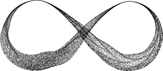 Wall Mural - infinity symbol . many vector roughen lines forming endless logo. limitless design element . continu