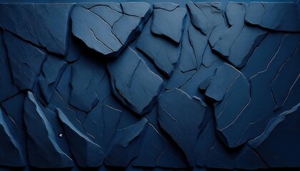 Aufkleber - deep blue textured cracked stone pattern for abstract backgrounds, graphic design, or modern interior decor accents