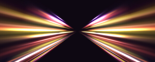 Wall Mural - swirl bokeh effect. colored shiny sparks of spiral wave. curved bright speed line swirls. shiny wavy