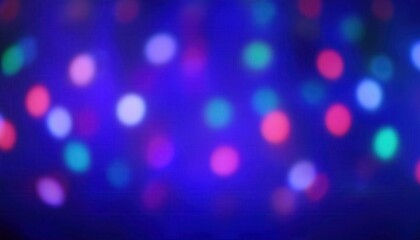Poster - defocused neon bokeh lights in blue and magenta hues, abstract blurred background for digital design and festive visuals

