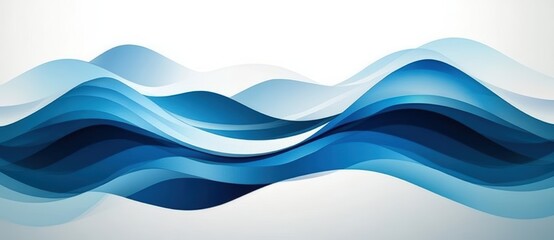 Wall Mural - Abstract Wave Patterns in Ocean Tones for Background Presentations and Designs, Ideal for Digital and Print Media Uses