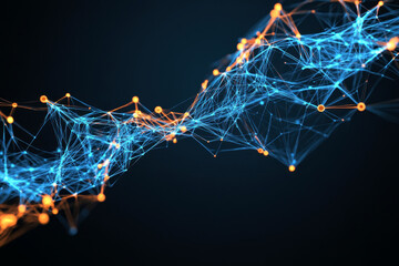 Wall Mural - futuristic 3d rendering of a neon digital circuit board background