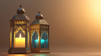 Wall Mural - Illuminated Ramadan Lanterns: A Festive Celebration of Light and Faith