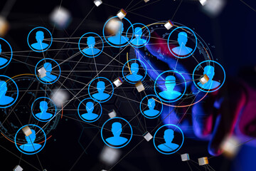 Aufkleber - Abstract technology group and data 3d