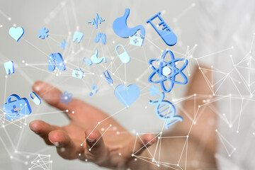 Leinwandbilder - digital medical futuristic interface 3D rendering