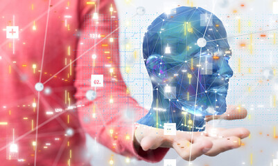 Leinwandbilder - digital medical futuristic interface 3D rendering