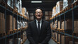 © Augusto - Homme d'affaires dans un entrepôt logistique efficace