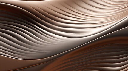 Wall Mural - Close up of smooth curved patterns in a warm metallic tone, highlighting rich texture and depth