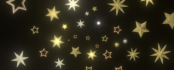 Wall Mural - XMAS Stars - golden stars -