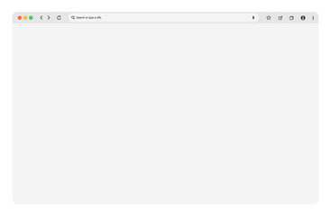 empty browser window mockup with a minimalistic toolbar on a transparent background. a modern web pa