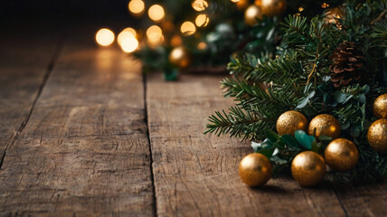 Wall Mural - Close-up of a decorative garland with empty space in center for text overlay