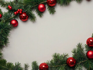 Wall Mural - Close-up of a decorative garland with empty space in center for text overlay