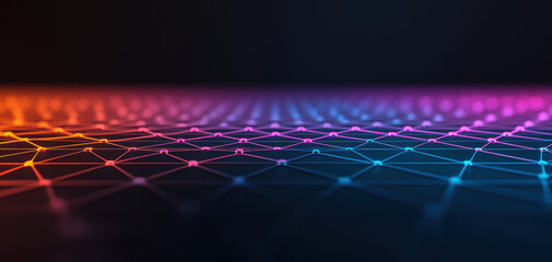 Leinwandbilder - vibrant network of glowing nodes and links creates modern digital landscape, showcasing connectivity and technology in visually striking manner
