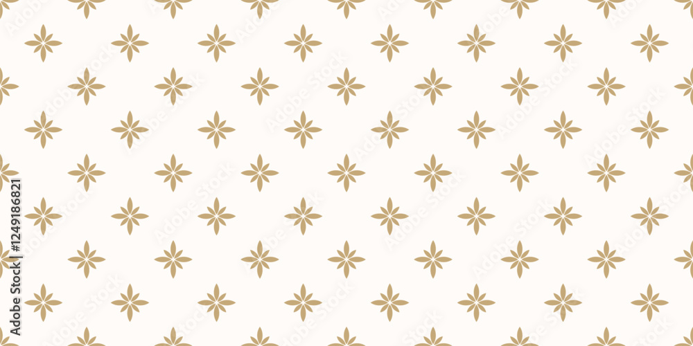 Simple vector floral seamless pattern. Abstract minimal golden ...