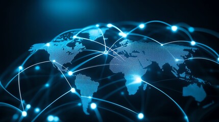 Digital network connections across the globe.