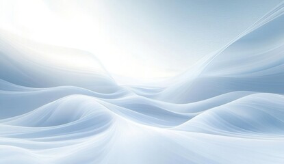 Serene Abstract Landscape Soft White Light Blue Impressionism