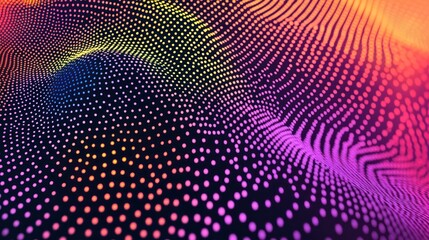 Leinwandbilder - Abstract colorful wavy dotted pattern background.