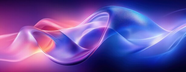 Futuristic Intertwined Ribbons Abstract Design with Blue and Purple Gradient