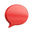 © AImg - Bold red glossy speech bubble transparent image, ai generated. Blank talk balloon isolated cutout 3d render. Conversation shape. Talking symbol. Communication chat cut out clipart design element png