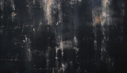 Leinwandbilder - distressed black grunge texture with subtle white scratches and brushstroke patterns for background or overlays