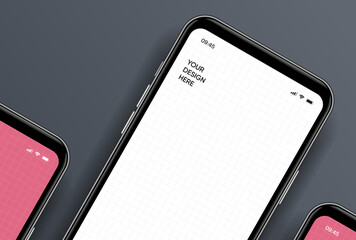Sticker - realistic smartphone mockup. mobile phone vector with isolated on white background. device front vie