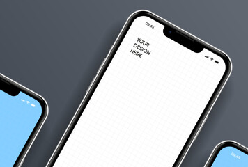 Sticker - realistic smartphone mockup. mobile phone vector with isolated on white background. device front vie