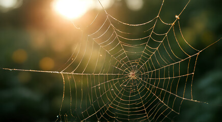 spider web in the morning