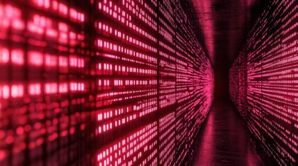 Close-up of Binary Circuits Glowing in a Futuristic Environment