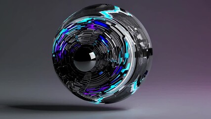 Fototapete - Interactive 3D abstract design with vibrant colors and rhythmic patterns rotating in space
