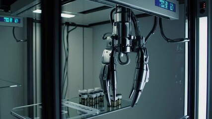 Leinwandbilder - Innovative robotic arm demonstrates precision in automated lab tasks for efficient research and development