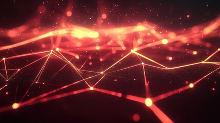 Wall Mural - a red background with lines and dots that look like they are connected