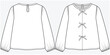 © JUSTDZINE - FULL SLEEVES WOVEN TOP WITH  CUTE BOW DETAIL DESIGNED FOR TEEN AND KID GIRLS IN VECTOR ILLUSTRATION FILE