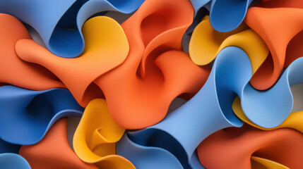 Aufkleber - Colorful abstract shapes create vibrant and dynamic composition, evoking creativity and freedom of expression