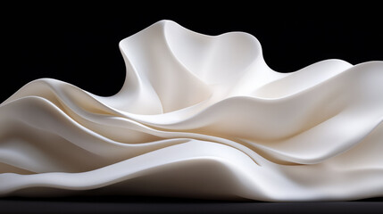 Leinwandbilder - Elegant white fabric draping in soft waves, symbolizing fluidity and grace