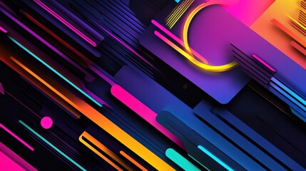 Wall Mural - a colorful, abstract background with a yellow circle in the middle