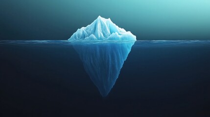 Wall Mural - a majestic iceberg floating in serene blue ocean waters, showcasing its stunning shape and colors.