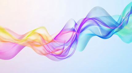 Wall Mural - colorful abstract wave pattern with gradient hues on white background