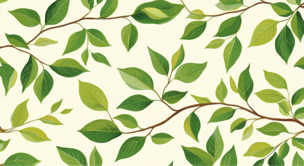 Fototapete - Lush green leaves create vibrant nature inspired wallpaper design, perfect for adding freshness to any space