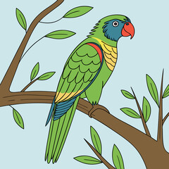 Canvas Print - vector illustration of a parrot