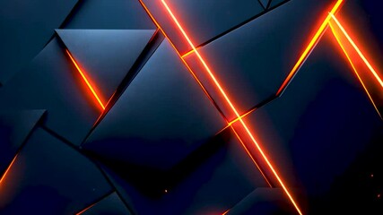 Wall Mural - dynamic geometric patterns with glowing lines